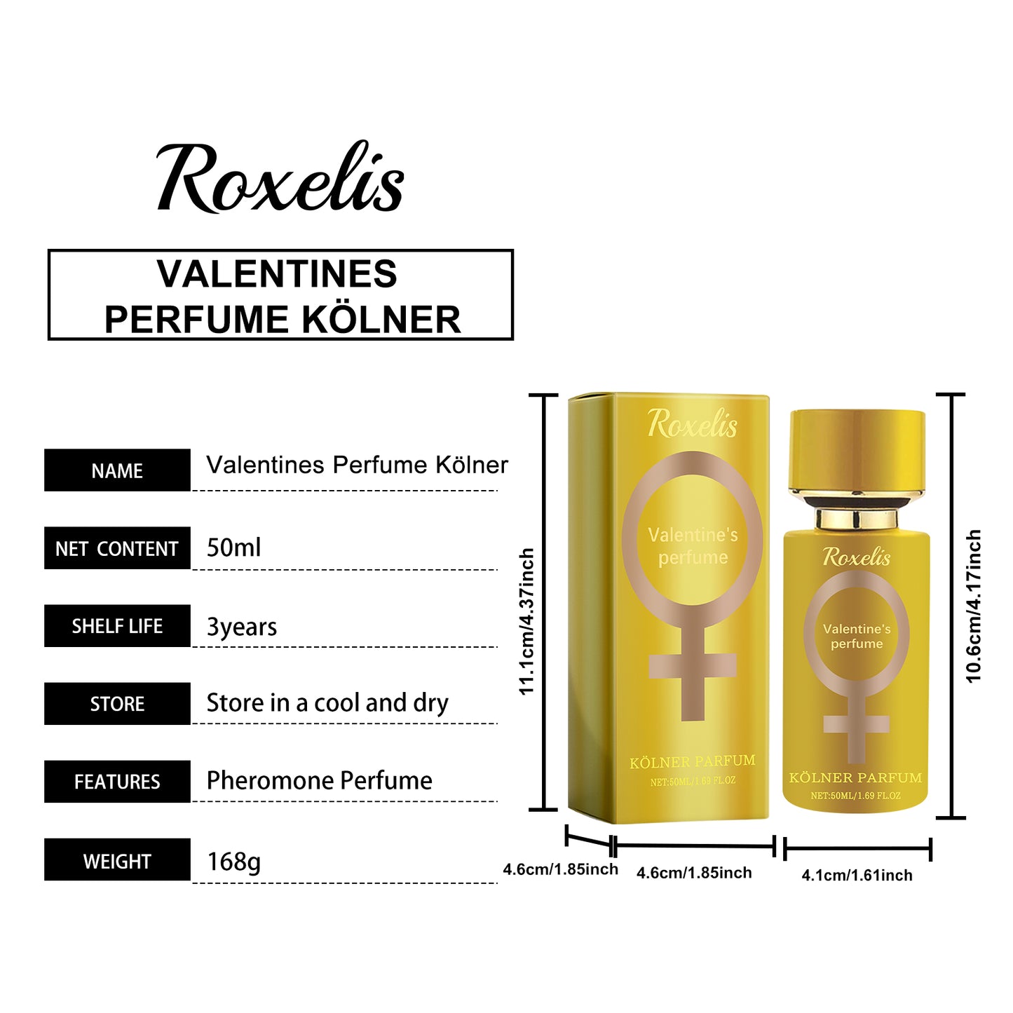 Roxelis Cologne Light Perfume - Natural Long-Lasting, Elegant & Fresh Scent, For Wrists & Behind Ears, Ideal for Daily Use & Niche Couple Dates