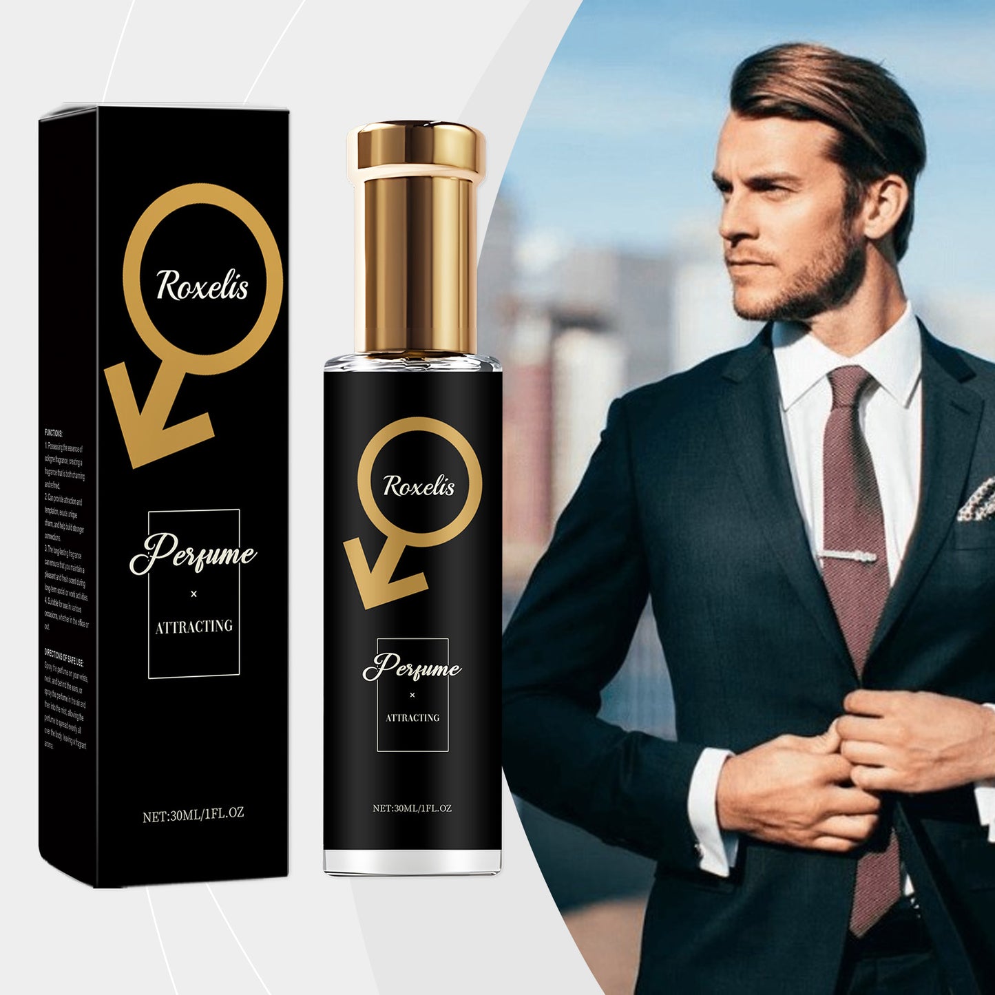 Roxelis Cedar Men's Perfume - Natural Fresh Scent, Long-Lasting, Portable for Dates & Daily Use
