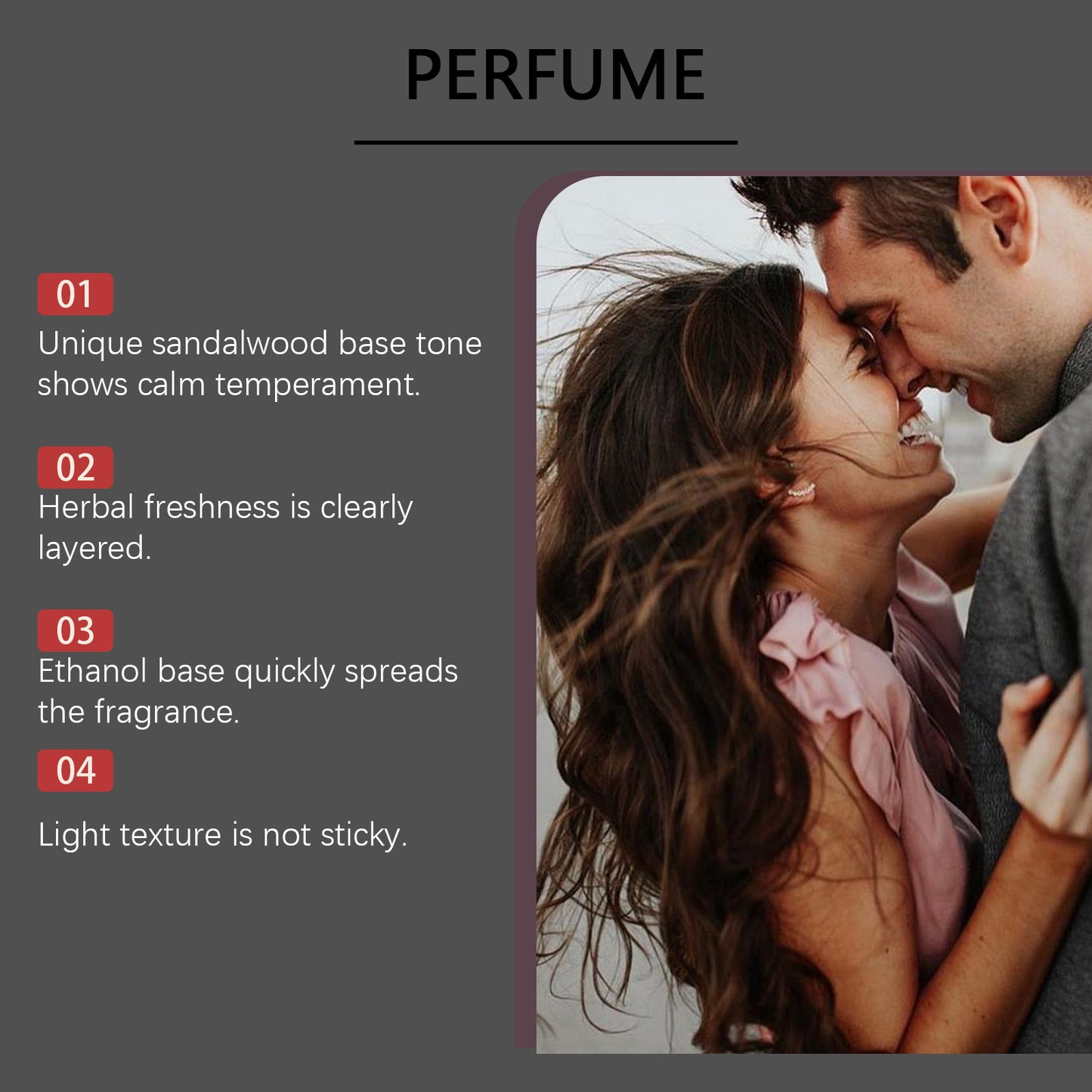 Roxelis Sandalwood Cologne Romantic Perfume - Release Charm, Perfect for Couples, Niche Atmosphere, Fresh & Long-Lasting, Portable Size