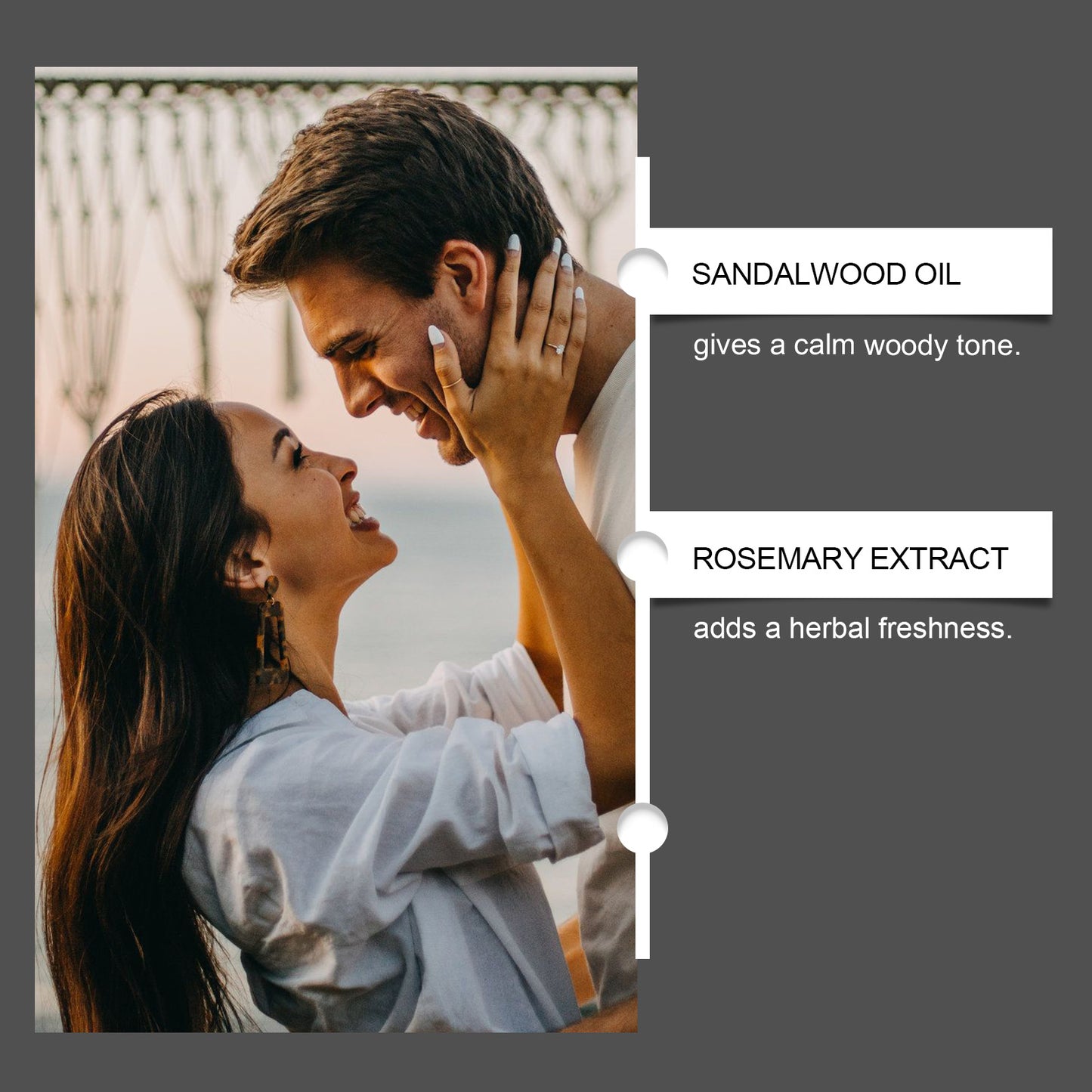 Roxelis Sandalwood Cologne Romantic Perfume - Release Charm, Perfect for Couples, Niche Atmosphere, Fresh & Long-Lasting, Portable Size