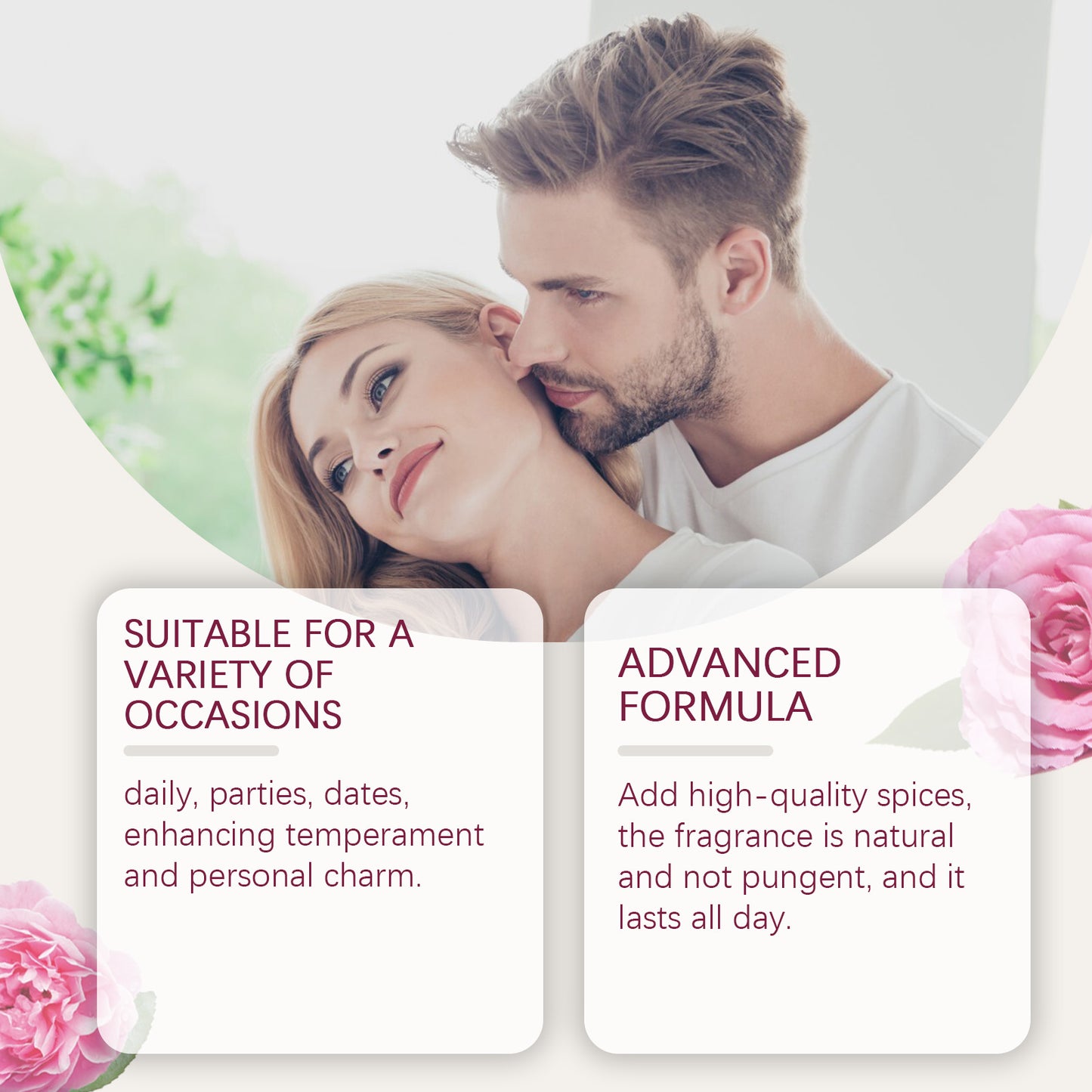 Roxelis Valentine's Atmosphere Cologne - Natural Romantic, Fresh & Elegant Scent, Long-Lasting Charm, Portable for Couple Daily Dates