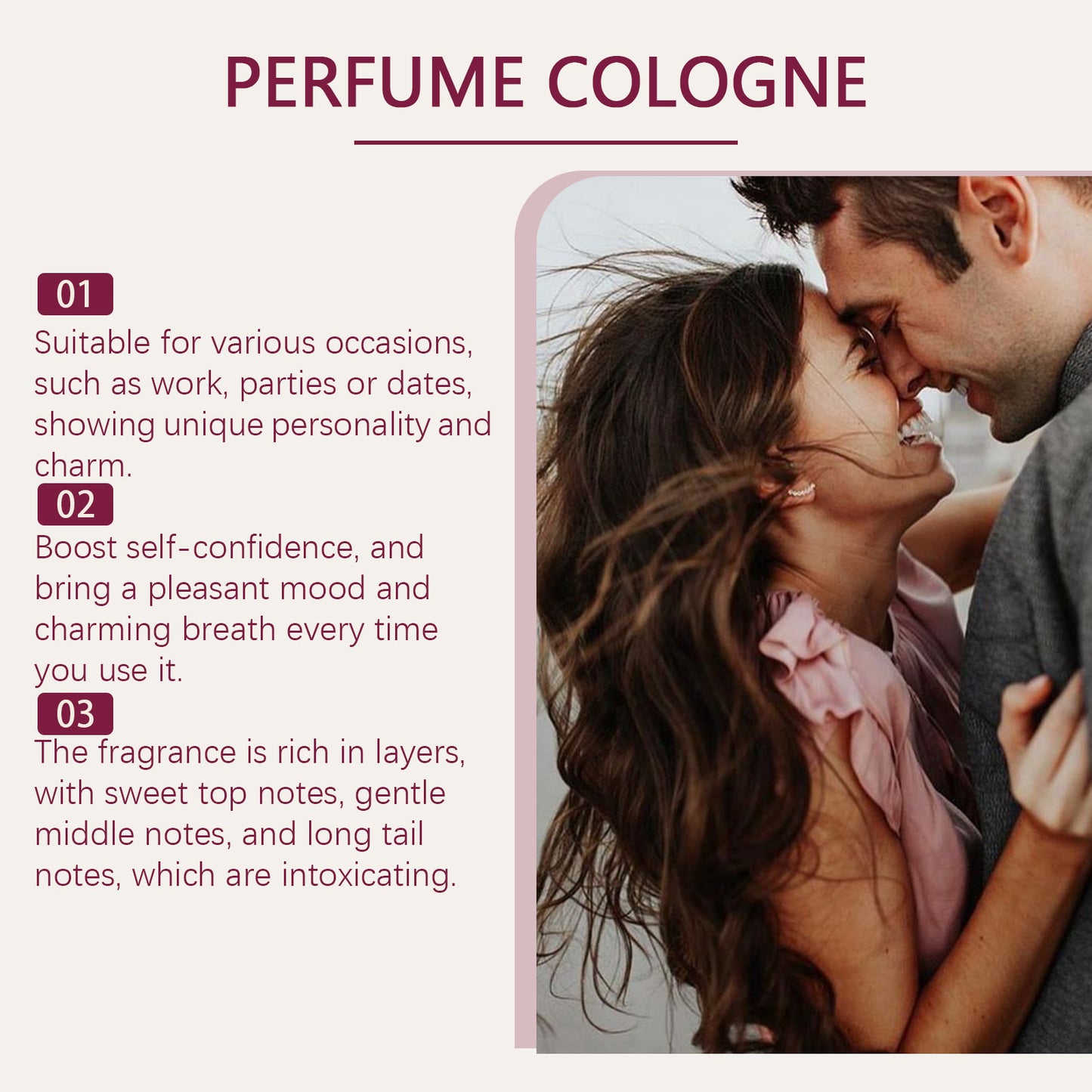 Roxelis Valentine's Atmosphere Cologne - Natural Romantic, Fresh & Elegant Scent, Long-Lasting Charm, Portable for Couple Daily Dates