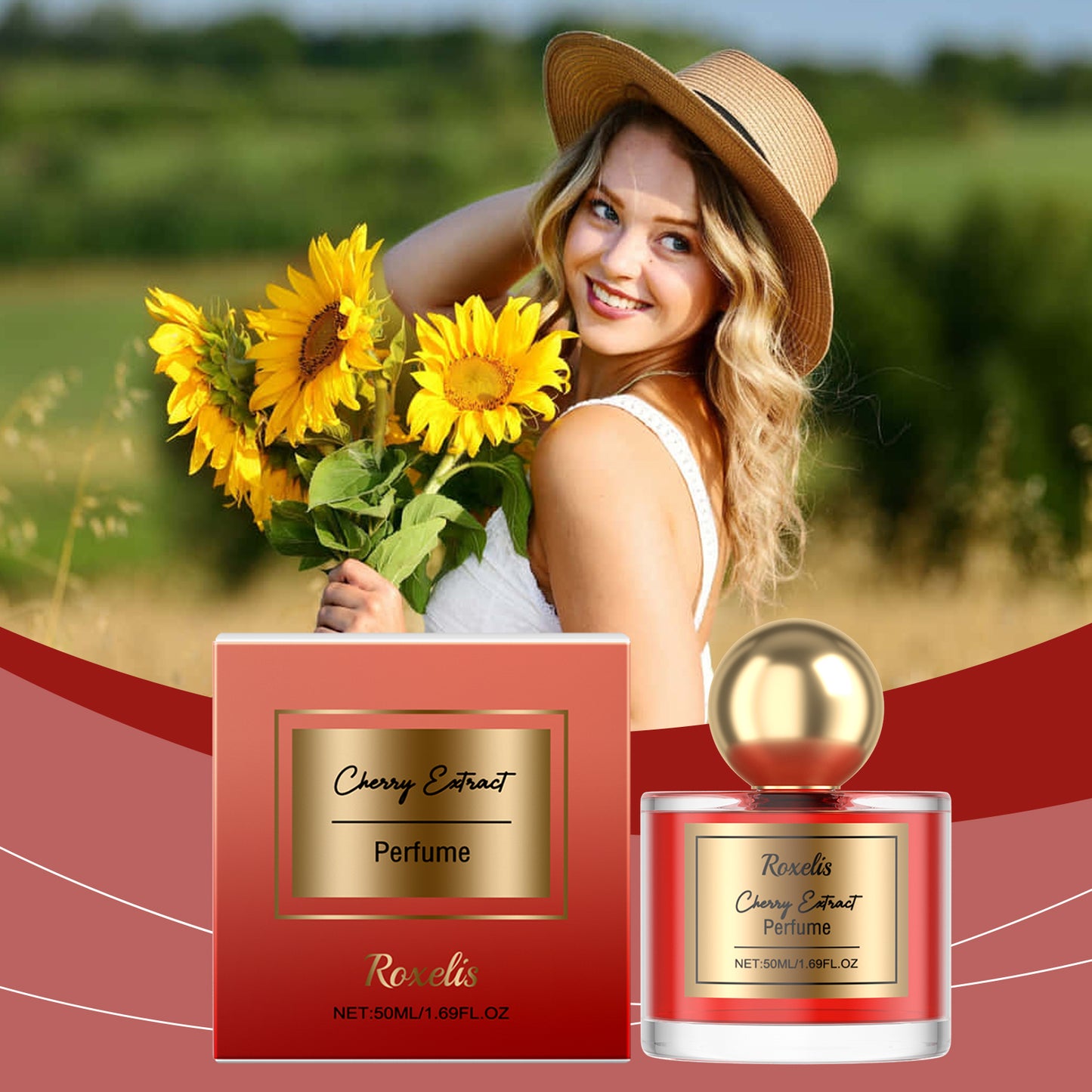 Roxelis Cherry Scent Women's Charismatic Perfume - Elegant Floral Notes, Fresh & Long-Lasting Fragrance, Ideal for Daily Commute & Dates