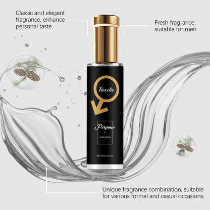 Roxelis Cedar Men's Perfume - Natural Fresh Scent, Long-Lasting, Portable for Dates & Daily Use
