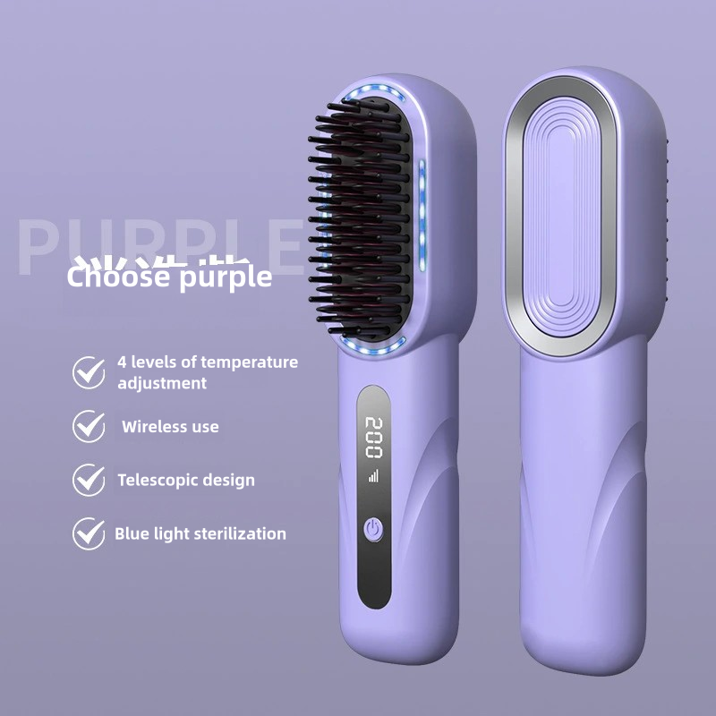 Portable Hair Straightening Brush–Safe Styling & Care-CNDZ008